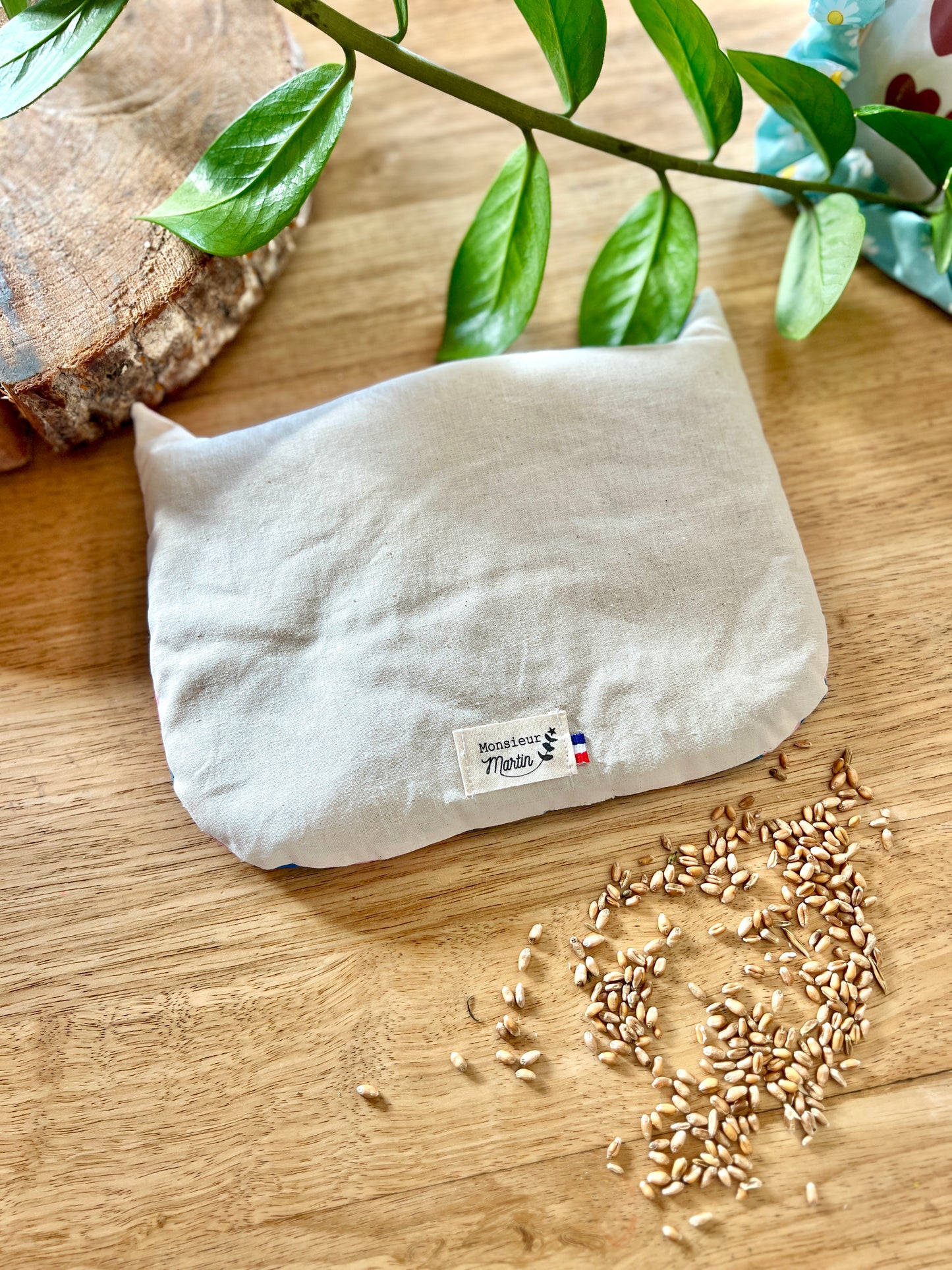 Bouillotte sèche tissu coton fleur – Artisanale, apaisante et toute douce