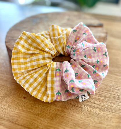Chouchou XL Jaune & Fleuri Pastel