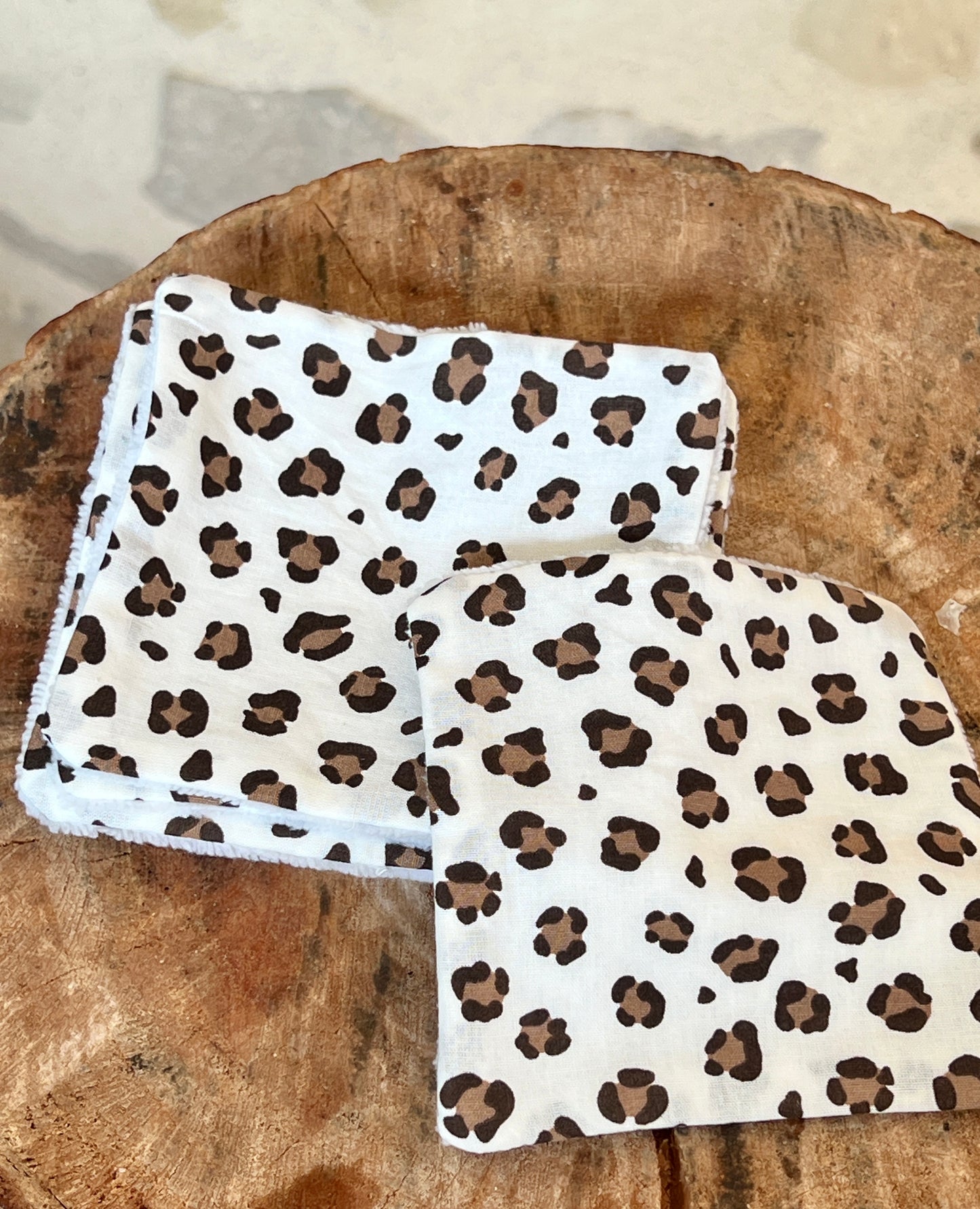 🐆 Lingettes lavables en coton de bambou bio – Motif léopard sauvage