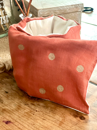 Bouillotte rectangulaire déhoussable en double gaze– Grande bouillotte chauffante artisanale au blé