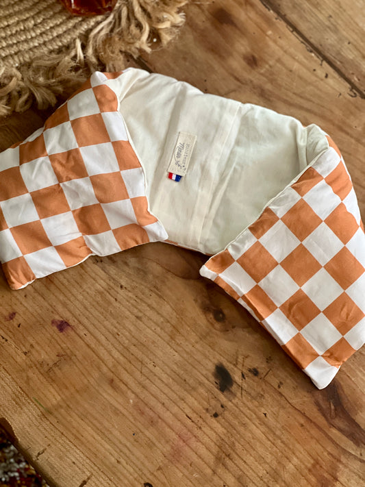 Bouillotte sèche déhoussable aux graines – 100 % coton, réchauffe nuque, dos et corps