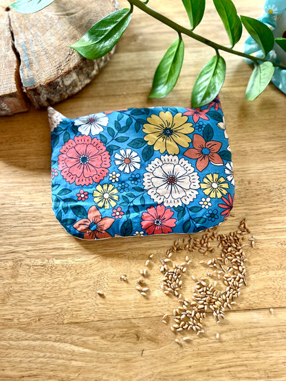 Bouillotte sèche Bleu Terracotta – Artisanale, apaisante & élégante 🔵🧡