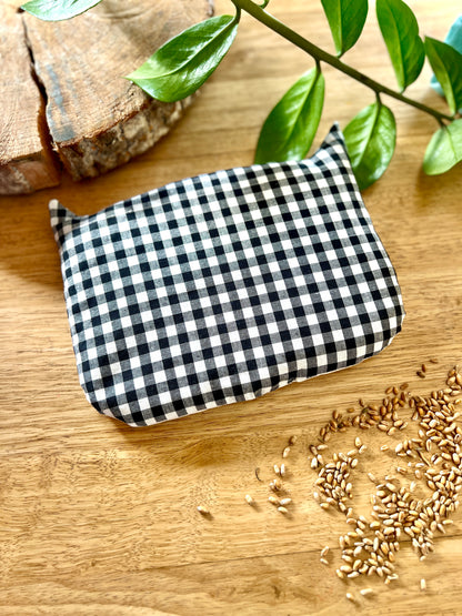 Bouillotte sèche Vichy Noire – Artisanale, chic & réconfortante ⚫️✨