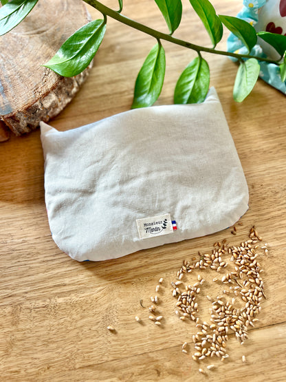 Bouillotte sèche Bleu Fleurs Orange & Rose – Artisanale, lumineuse & réconfortante